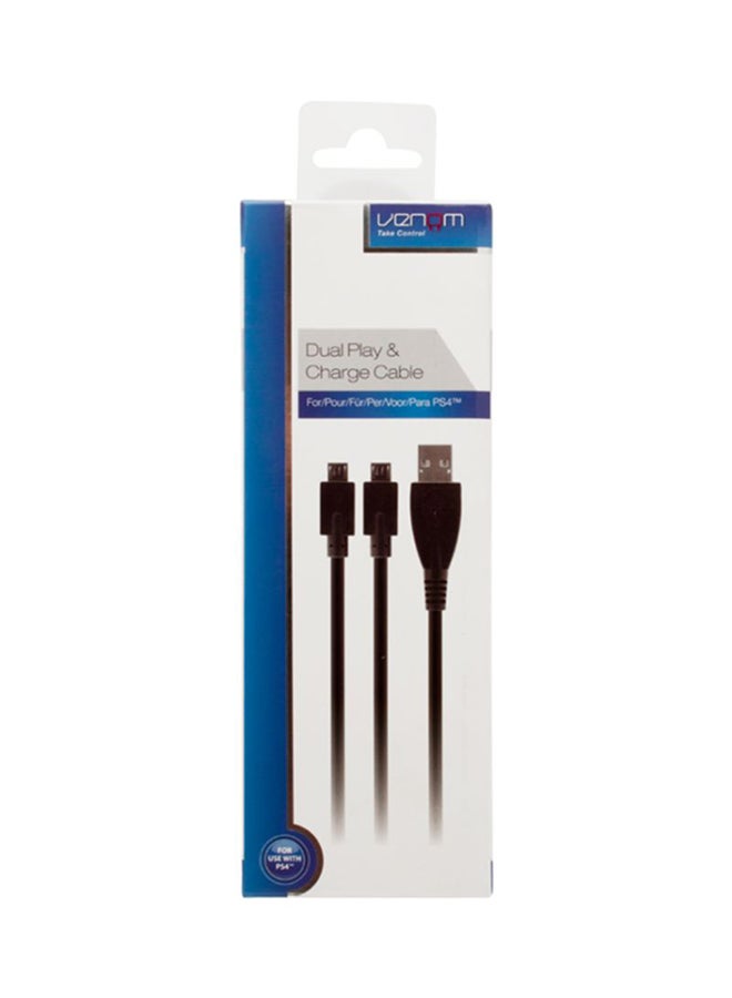 Venom - USB Charging Cable - PlayStation 4 (PS4) Black - Image 1