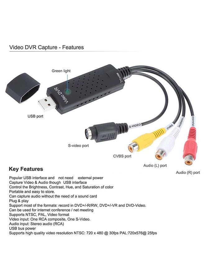 Easycap Easy Capture 4-Port Audio Video Capture Card Adapter Black/Red/Yellow - Image 4