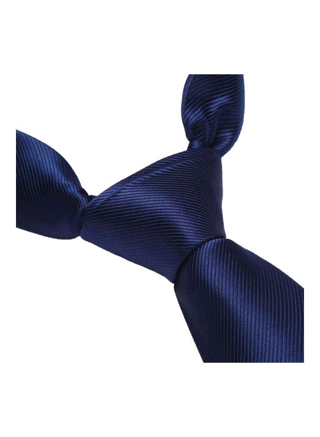 Solid Polyester Necktie Peacock Blue - Image 3