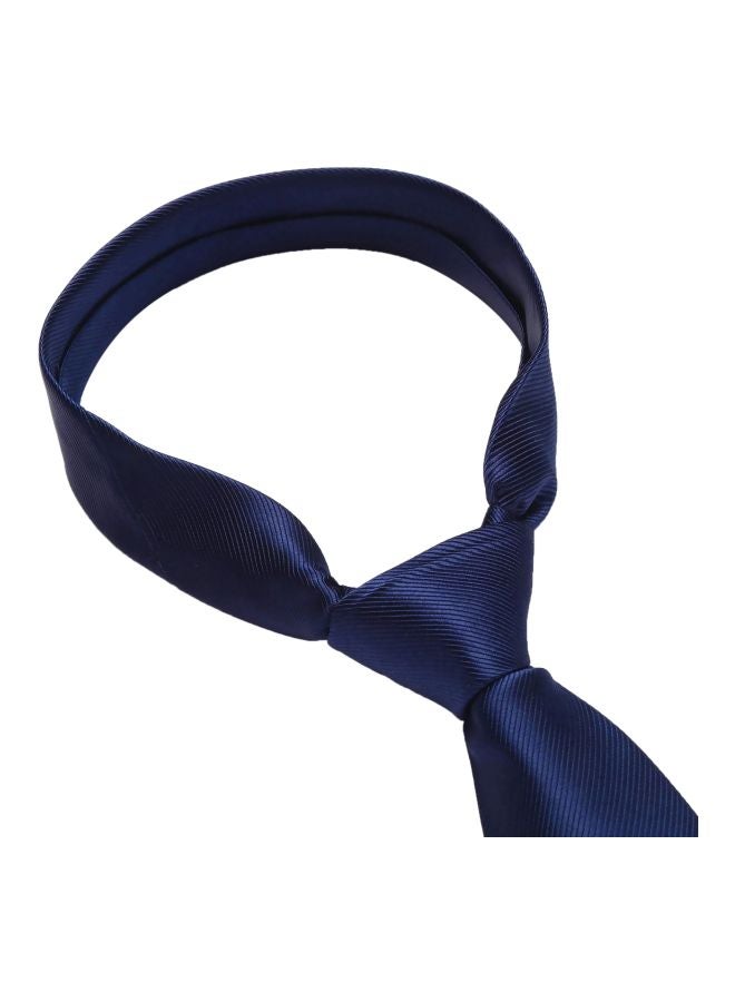 Solid Polyester Necktie Peacock Blue - Image 2