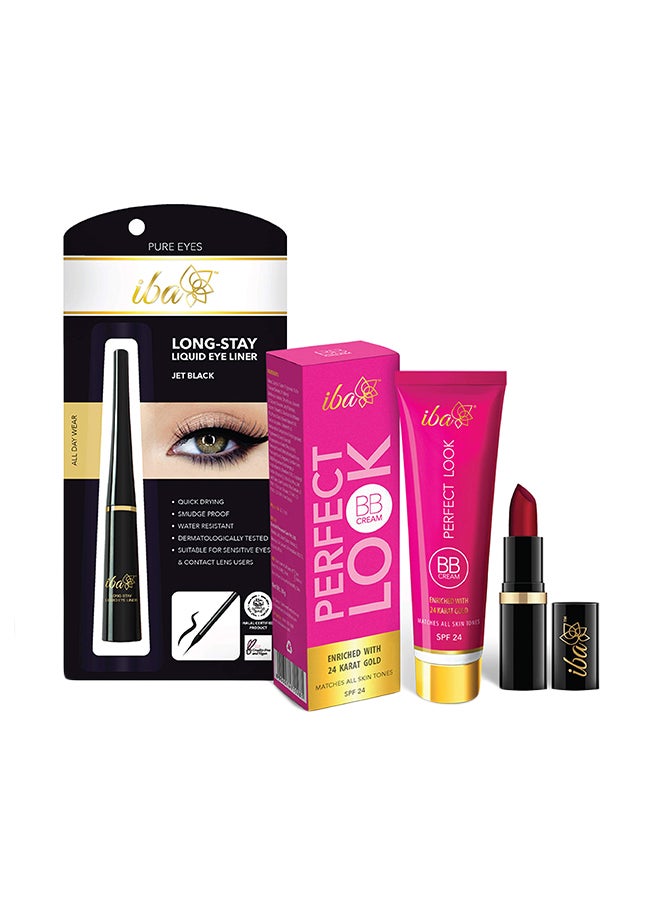 مجموعة مكياج للوجه مكوّنة من 3 قطع متعدد الألوان