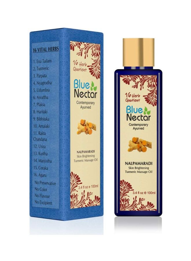 Blue Nectar Nalpamaradi Skin Brightening Turmeric Massage Oil 100ml  - Image 3