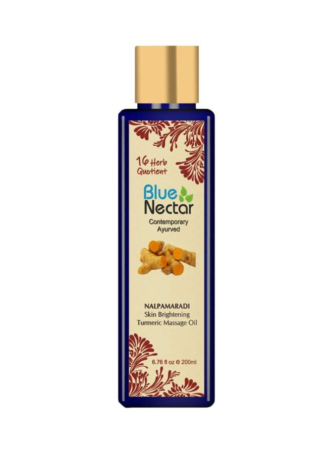 Blue Nectar Nalpamaradi Skin Brightening Turmeric Massage Oil Blue 200ml  - Image 1