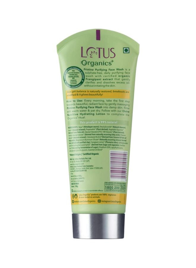 Lotus Organics+ Pristine Purifying Face Wash Clear 100ml  - Image 2