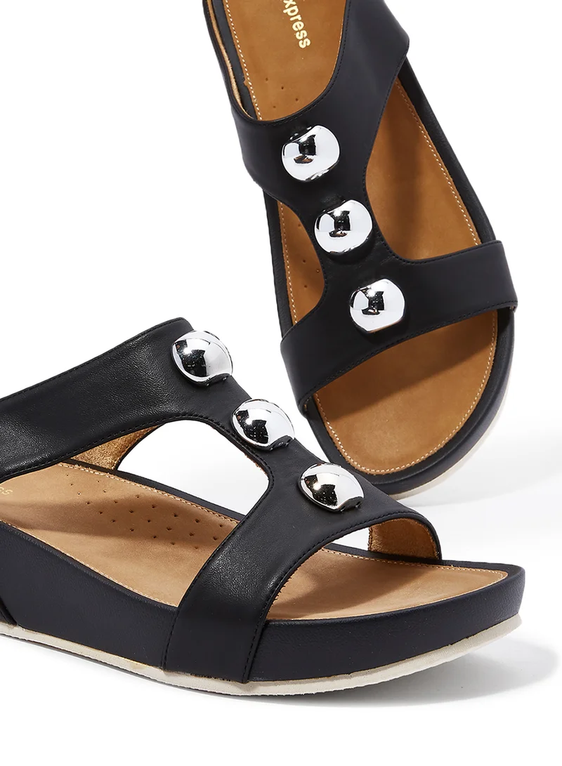 shoexpress Studded Casual Sandals Black