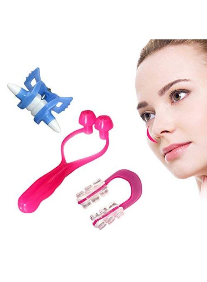 Set Of 3 Nose Shaper Lifting Bridge Straightening Clip Pink/Blue 8X6X2inch - v1567080506/N29253891A_3