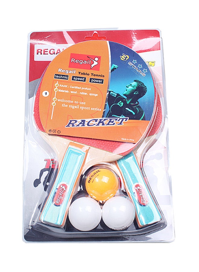 REGAIL 2-Piece Table Tennis Racket With Ball Set