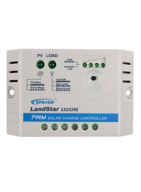 Pwm Solar Charge Controller For 12V/24V Solar Panel System Battery Regulator White