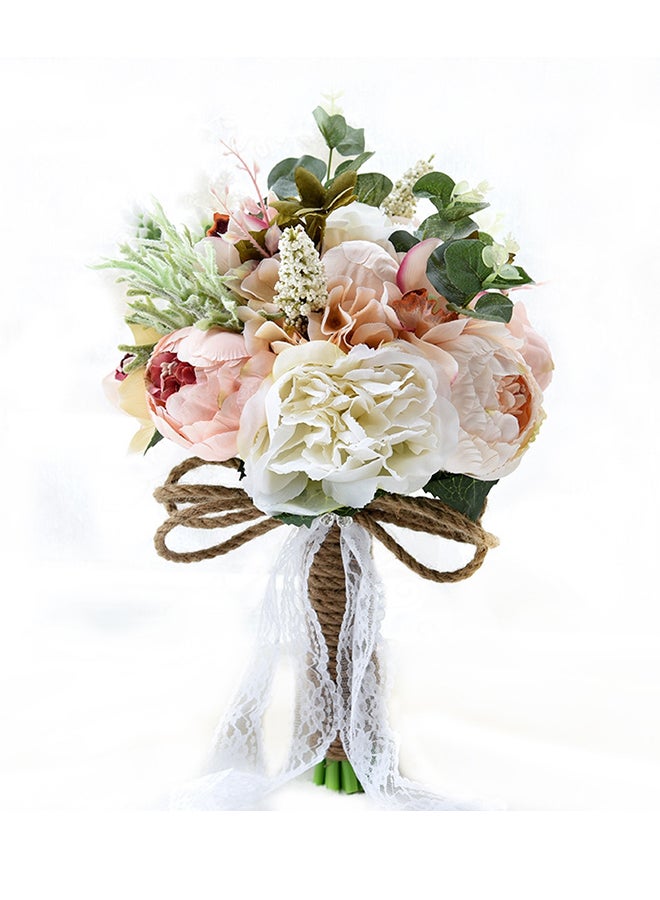 Generic Wedding Holding Flower Bridal Bouquet Multicolour 30 x 24centimeter 