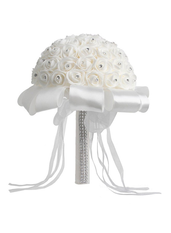Generic Creative Bridal Rose Bouquet White 25 x 26cm 