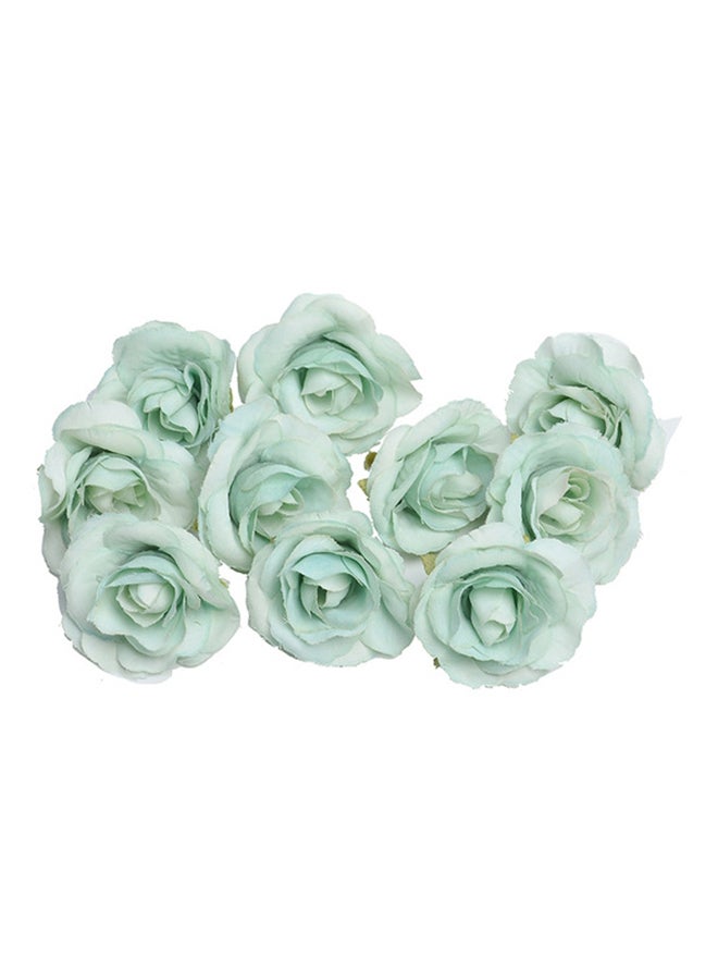 ماستون باقة زهور صناعية مكونة من 10 زهور اخضر فاتح 50x50x30سم