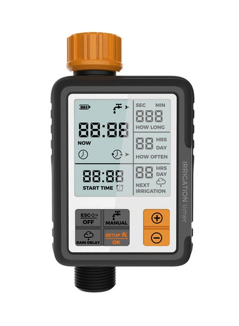 LCD Screen Sprinkler Controller Black/Orange 16.5cm