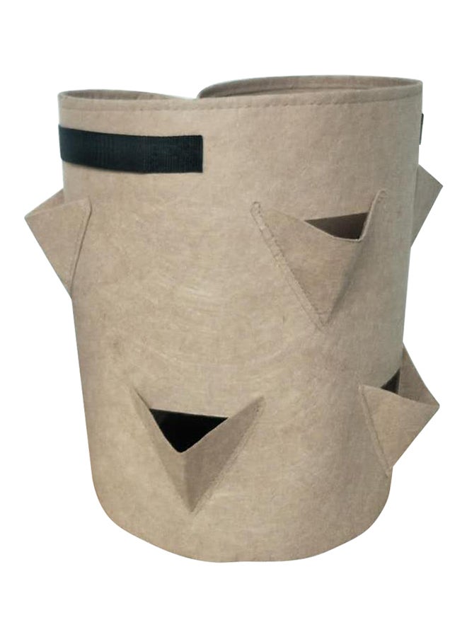 Generic 6 Pocket Strawberry Planting Bag Beige 30 x 35cm 