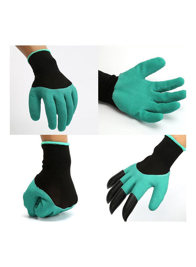 Generic Pair Of Latex Gloves With Right Claws Black/Geen 14.5 x 1.5 x 0.5centimeter  - Image 2