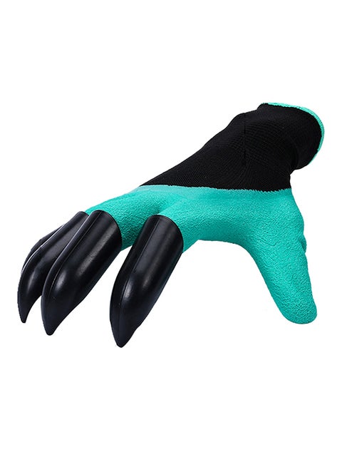 Pair Of Latex Gloves With Claws Black/Geen 14.5x1.5x0.5centimeter