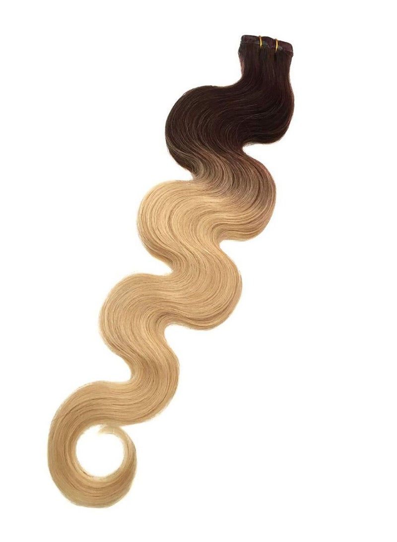 Smartinnov - 20-Piece Wave Tape Hair Extension Set 2/613Ombre Dark Brown/Bleach Blonde 20inch - Image 1