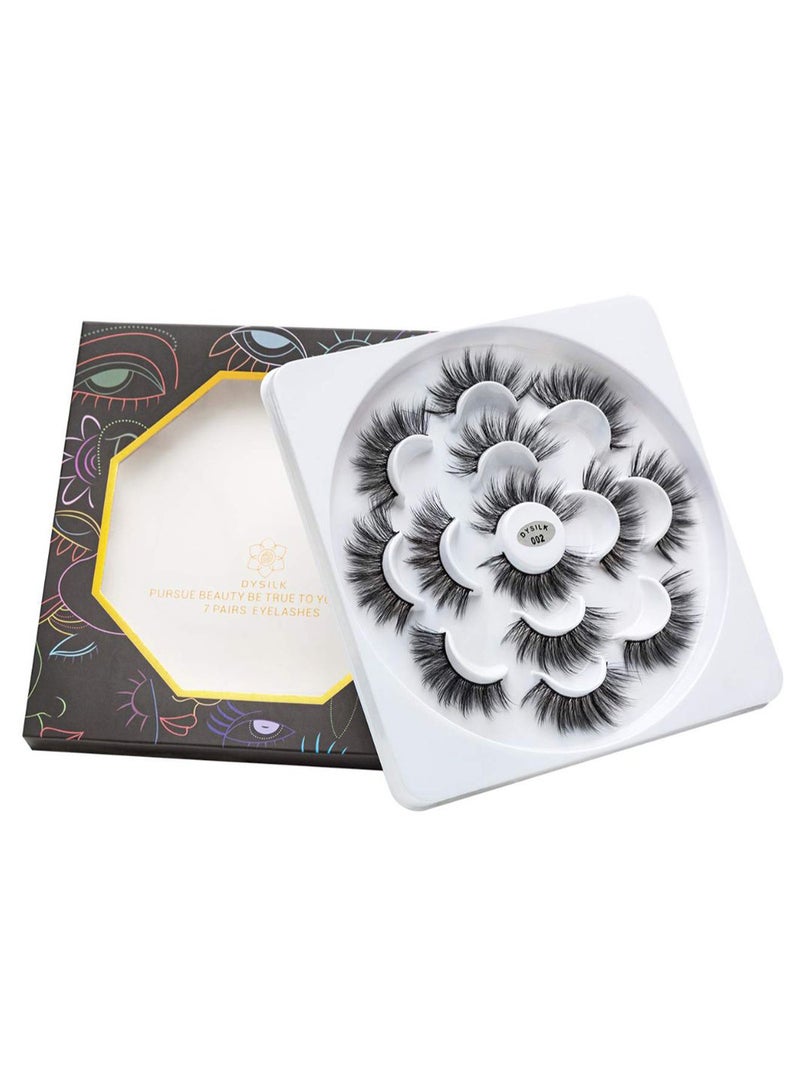 DYSILK Pair Of 7 3D Mink Fuax Eyelashes Black - Image 2