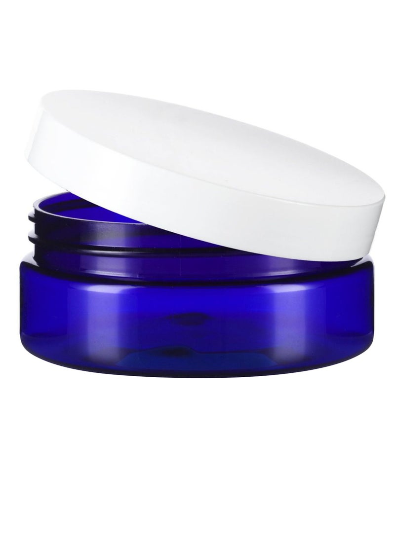 JUVITUS 12-Piece Low Profile Refillable Jar With Spatula And Label Set Cobalt Blue/White - Image 2