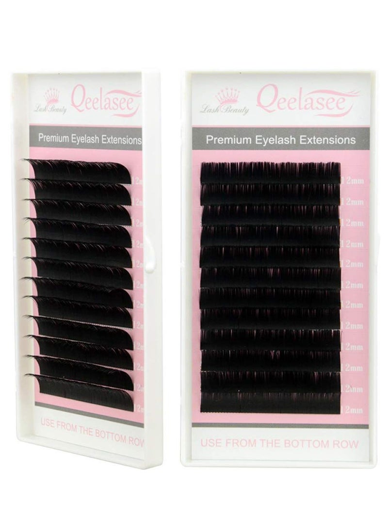 Qeelasee Professional C Curl False Eyelash Extension Black - Image 1