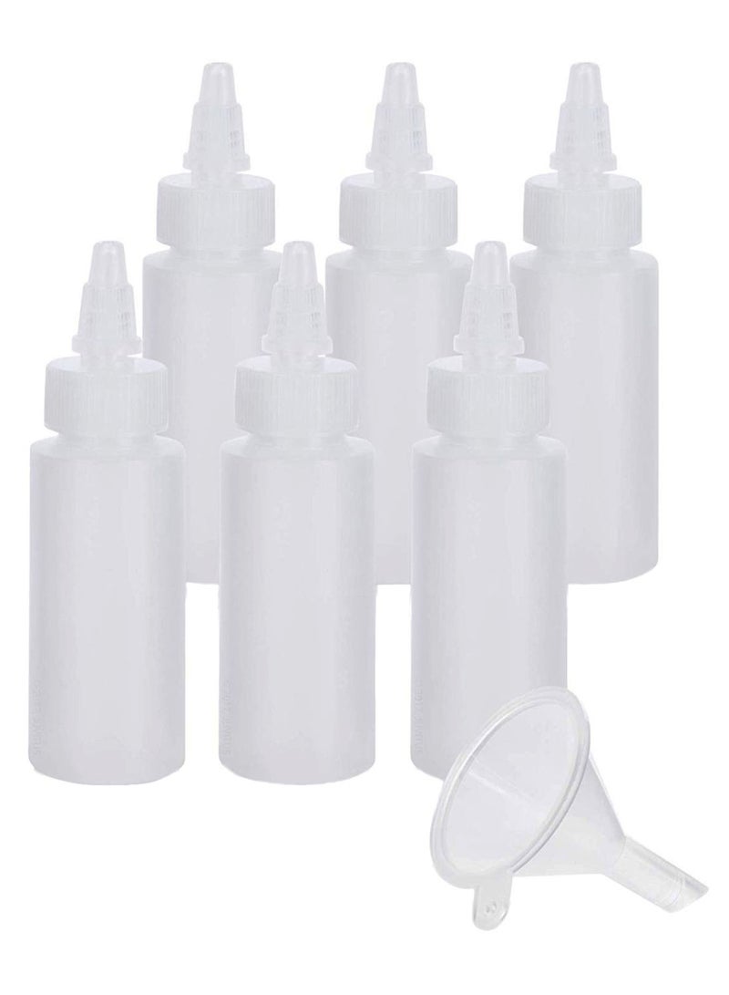 JUVITUS 6-Piece Refillable Squeeze Bottle Set With Funnel And Label White - Image 1