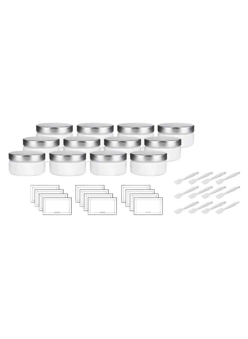 JUVITUS 12-Piece Refillable Jar Set With Spatula And Labels Multicolour - Image 1