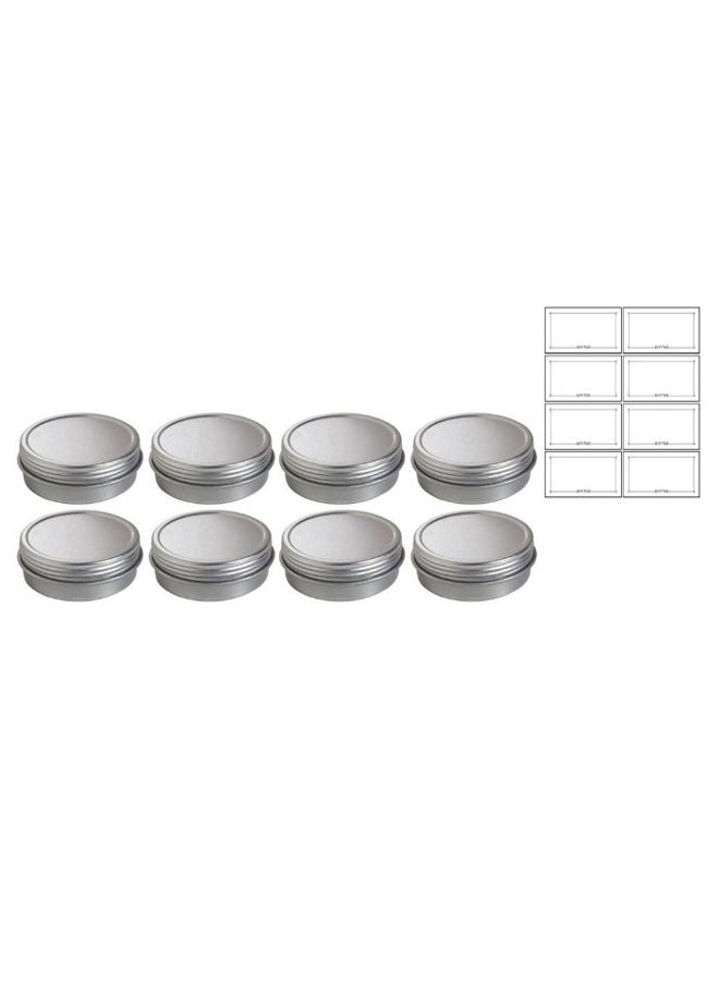 JUVITUS 8-Piece Flat Container Set With Label Silver - Image 1