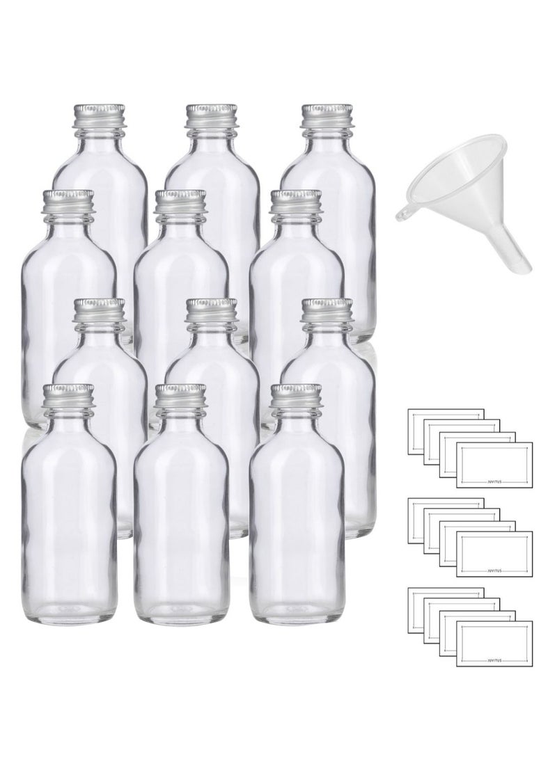 JUVITUS 12-Piece Round Bottle Set With Screw On Cap Clear  - Image 1