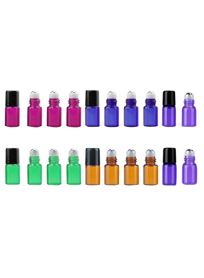 ZbFwmx 20-Piece Essential Oil Roll On Set With Dropper Multicolour - Image 1