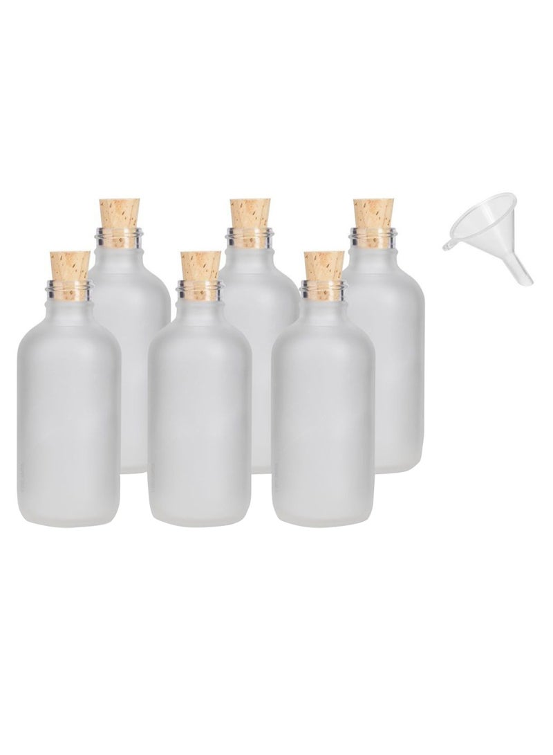 JUVITUS 6-Piece Cork Stopper Bottle Set With Funnel And Label White/Beige - Image 1