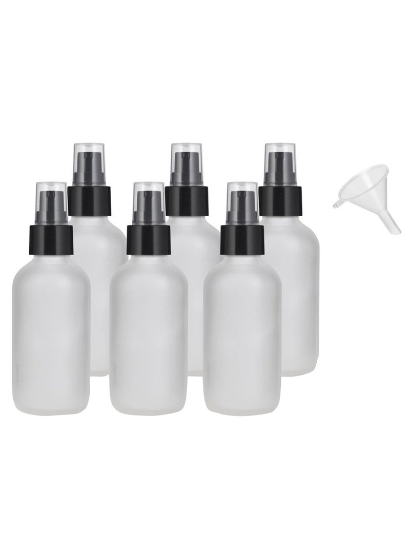 JUVITUS 6-Piece Treatment Pump Bottle Set With Funnel And Label Black/White  - Image 1