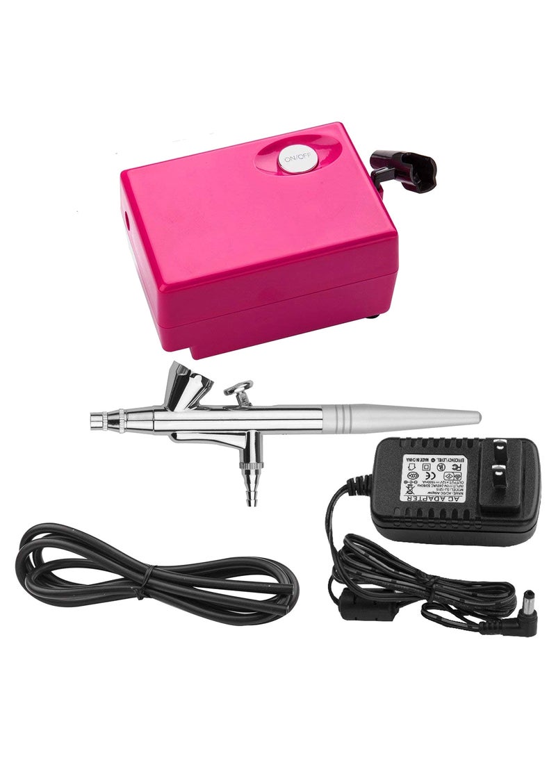 Pinkiou Airbrush Makeup Kit Set With Mini Compressor Pink/Black/Silver  - Image 1