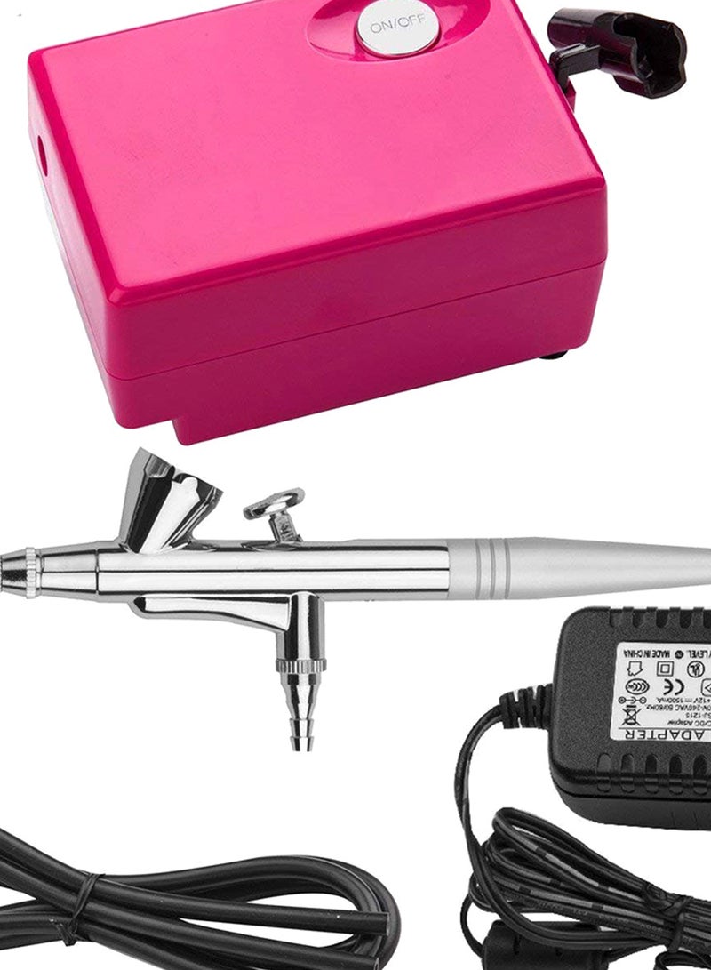 Pinkiou Airbrush Makeup Kit Set With Mini Compressor Pink/Black/Silver  - Image 2
