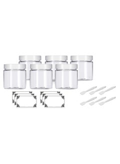 6-Piece Refillable Jar Set With Spatulas And Label Clear/White