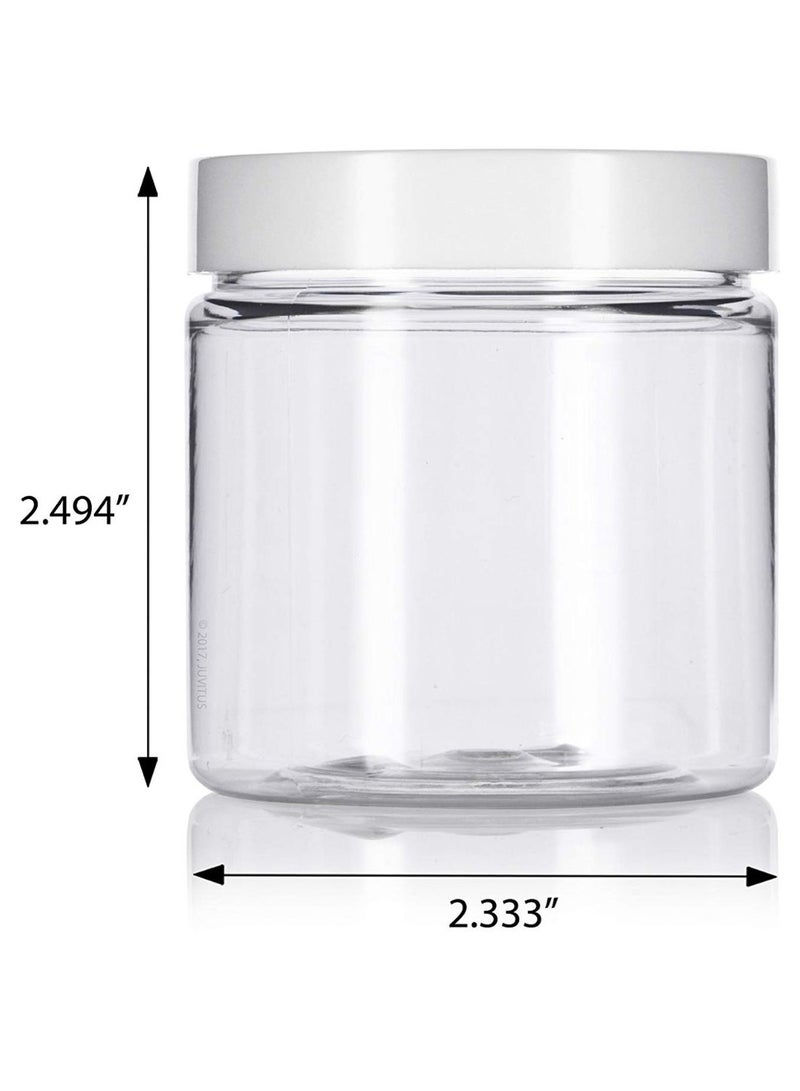 JUVITUS 6-Piece Refillable Jar Set With Spatulas And Label Clear/White  - Image 2