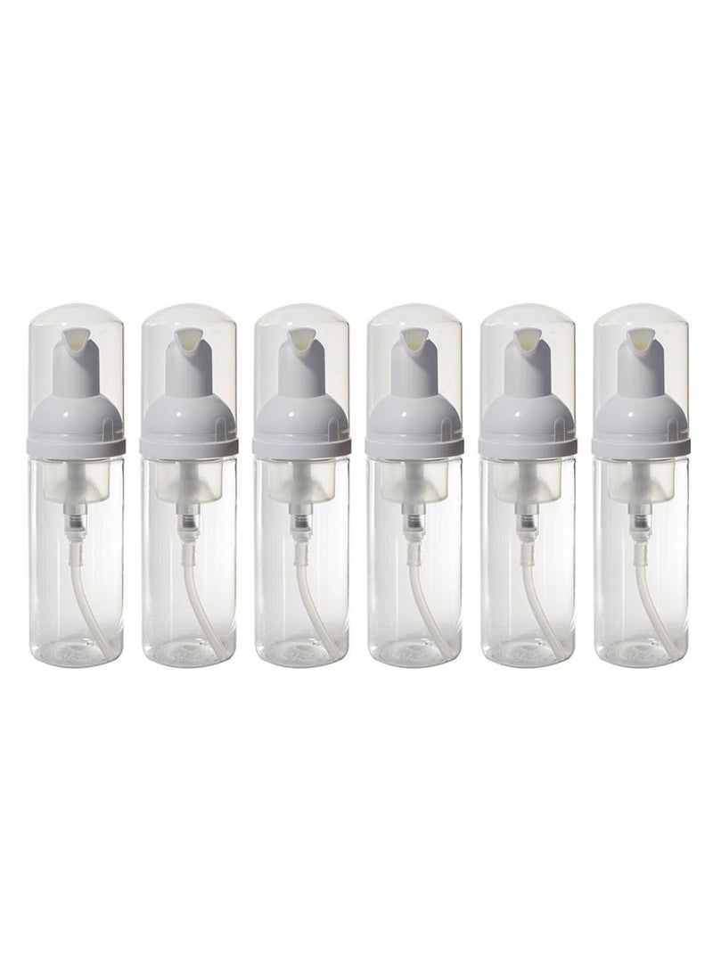 JUVITUS 6-Piece Refillable Foamer Pump Bottle Set White/Clear - Image 1