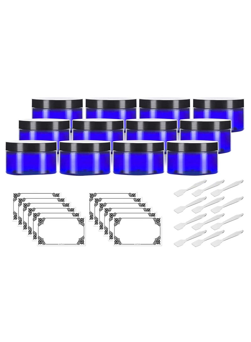 يوفيتوس طقم مرطبانات سفر قابلة لإعادة التعبئة مكون من 12 قطعة أسود/أزرق - Image 1