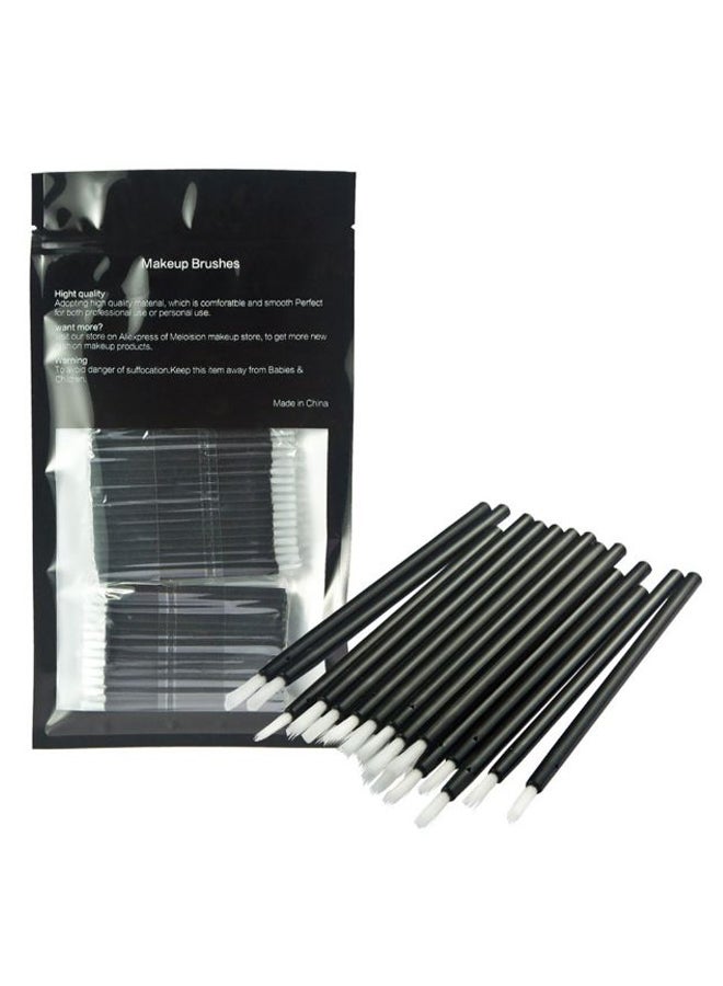 FantasyDay 100-Piece Disposable Lip Makeup Brush Set Black/White - Image 2