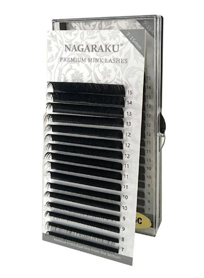 نجراكو عبوة رموش صناعية مجعدة على شكل حرف D أسود - Image 1