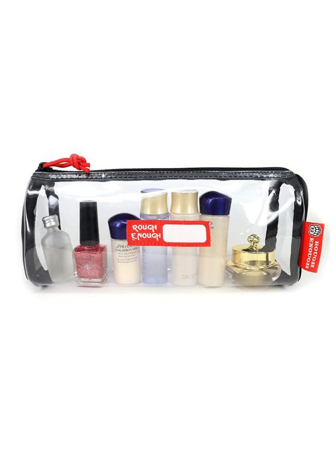RE ROUGH ENOUGH Zipper Cosmetic Storage Bag Clear/Black - Image 2