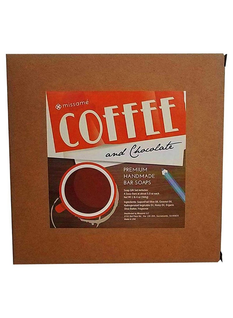 Missame Pack Of 4 Coffee And Chocolate Scented Handmade Soap 564grams - Image 1