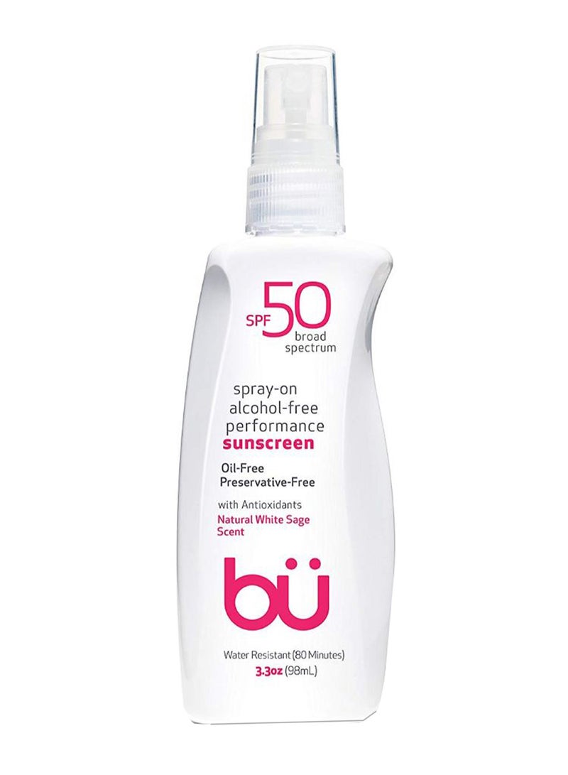 Bu Water Resistant Biodegradable Sunscreen Spray 98ml 