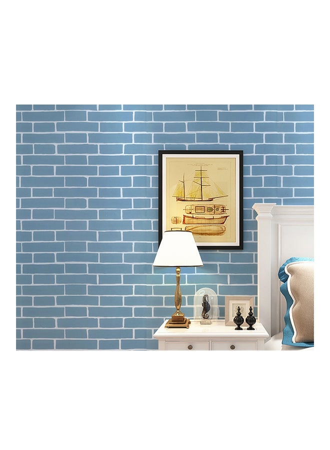 Autohesion Brick Decoration Wallpaper Blue 45 x 1000cm  - Image 2
