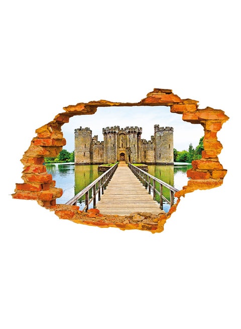 3D Broken Wall Effect Ancient Castle Wall Sticker Multicolour 60 x 90cm