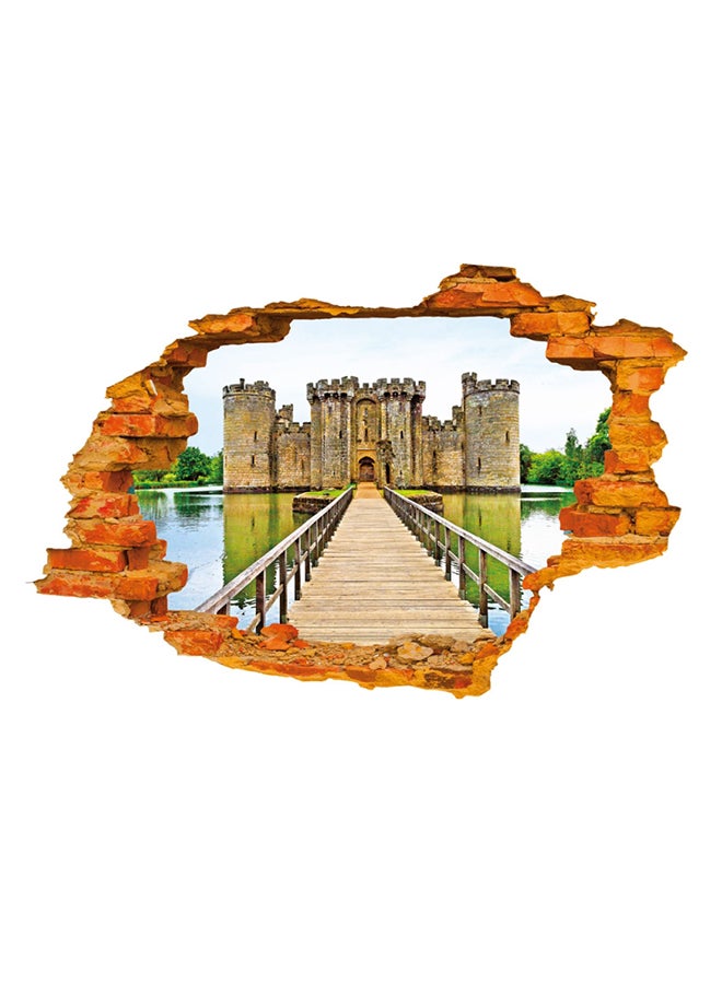 3D Broken Wall Effect Ancient Castle Wall Sticker Multicolour 60 x 90cm