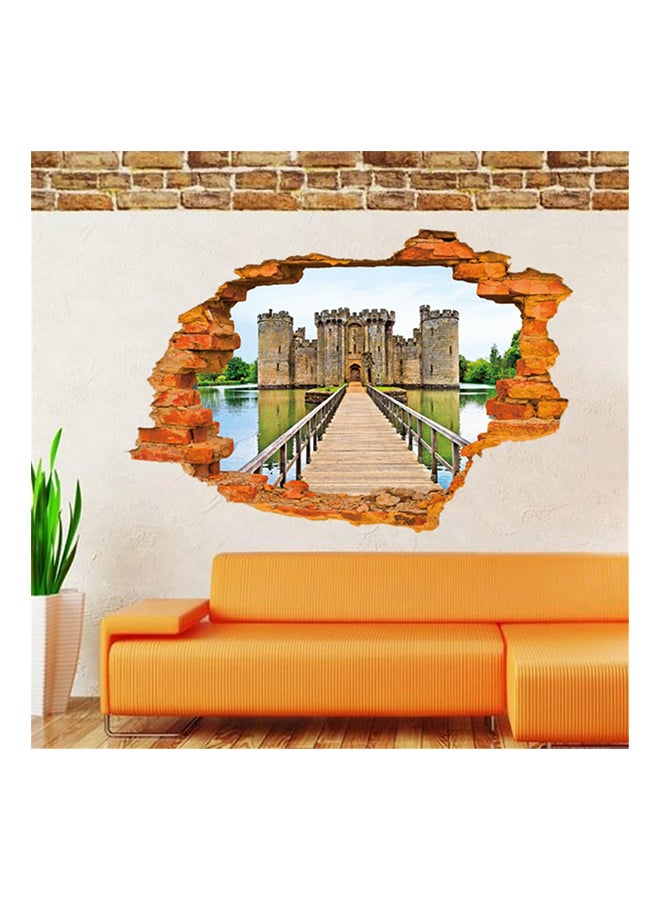 3D Broken Wall Effect Ancient Castle Wall Sticker Multicolour 60 x 90cm