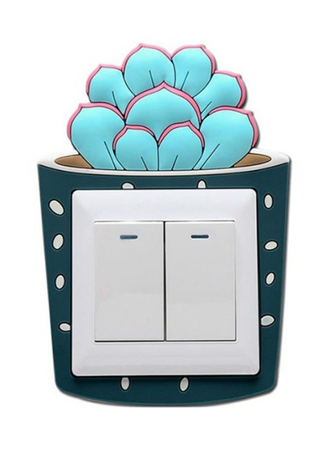 3D Hibiscus Snow Lotus Switch Wall Sticker Multicolour 8.6 x 8.6cm