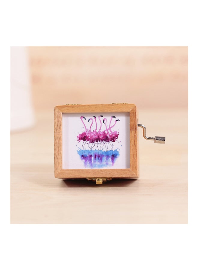 Flamingos Retro Style Hand Cranking Music Box Multicolour 28x2x20cm