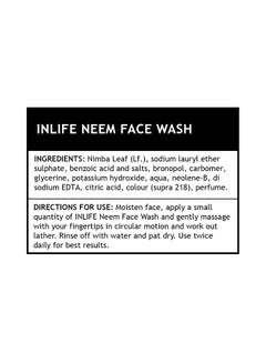 Inlife Neem Face Wash 200ml  - Image 2