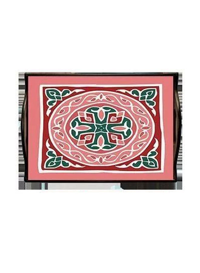 فوتو بلوك صينية مع حاملة أكواب من 6 قطع مزينة بطبعة رمضانية أبيض/وردي/أخضر - Image 3