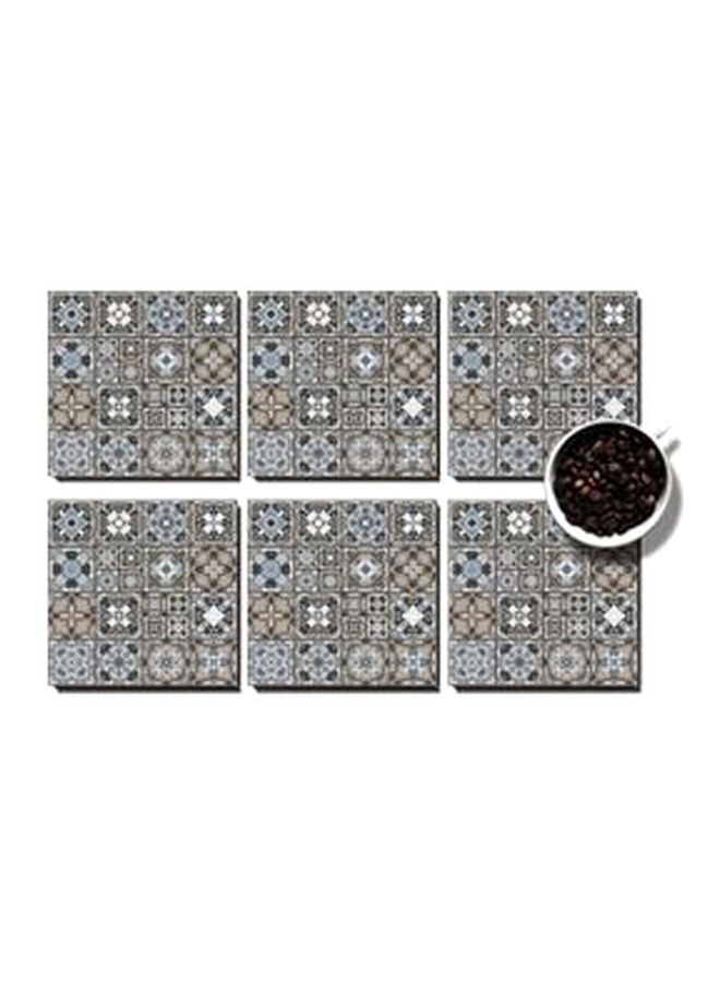PHOTOBLOCK 6-Piece Andalusian Printed Coaster With Tray Grey/White/Black  - Image 2